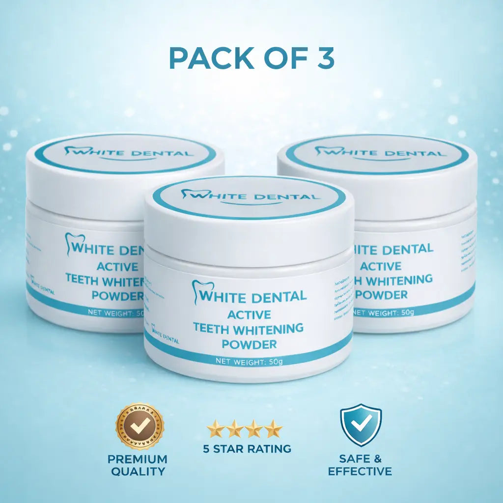 Pack of 3 - Active Teeth Whitening Powder